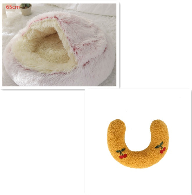 2-in-1 Plush Winter Bed for Dogs & Cats – Soft & Warm