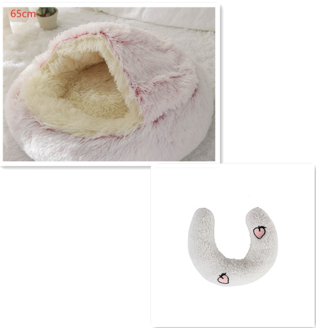 2-in-1 Plush Winter Bed for Dogs & Cats – Soft & Warm