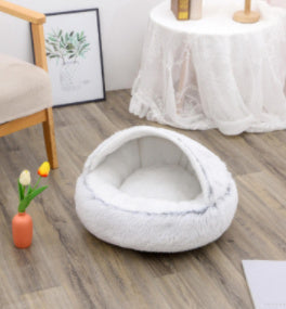 2-in-1 Plush Winter Bed for Dogs & Cats – Soft & Warm