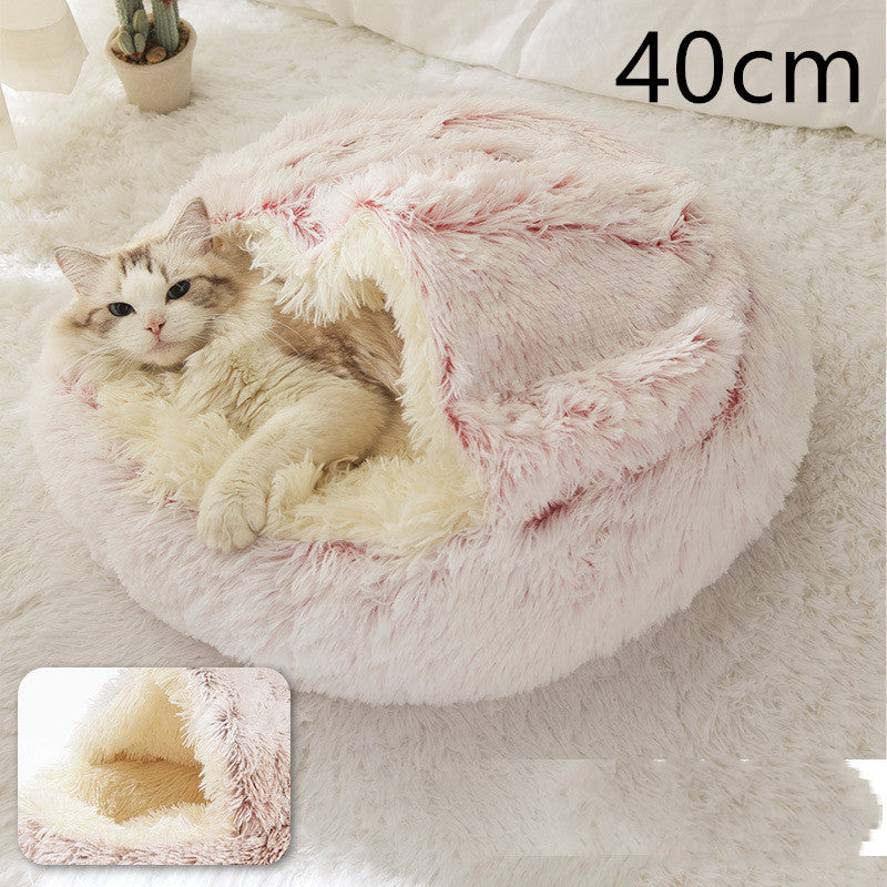 2-in-1 Plush Winter Bed for Dogs & Cats – Soft & Warm