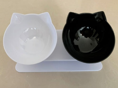 Inclined Food Cat Ear Oblique Mouth Transparent Single Pet Bowl