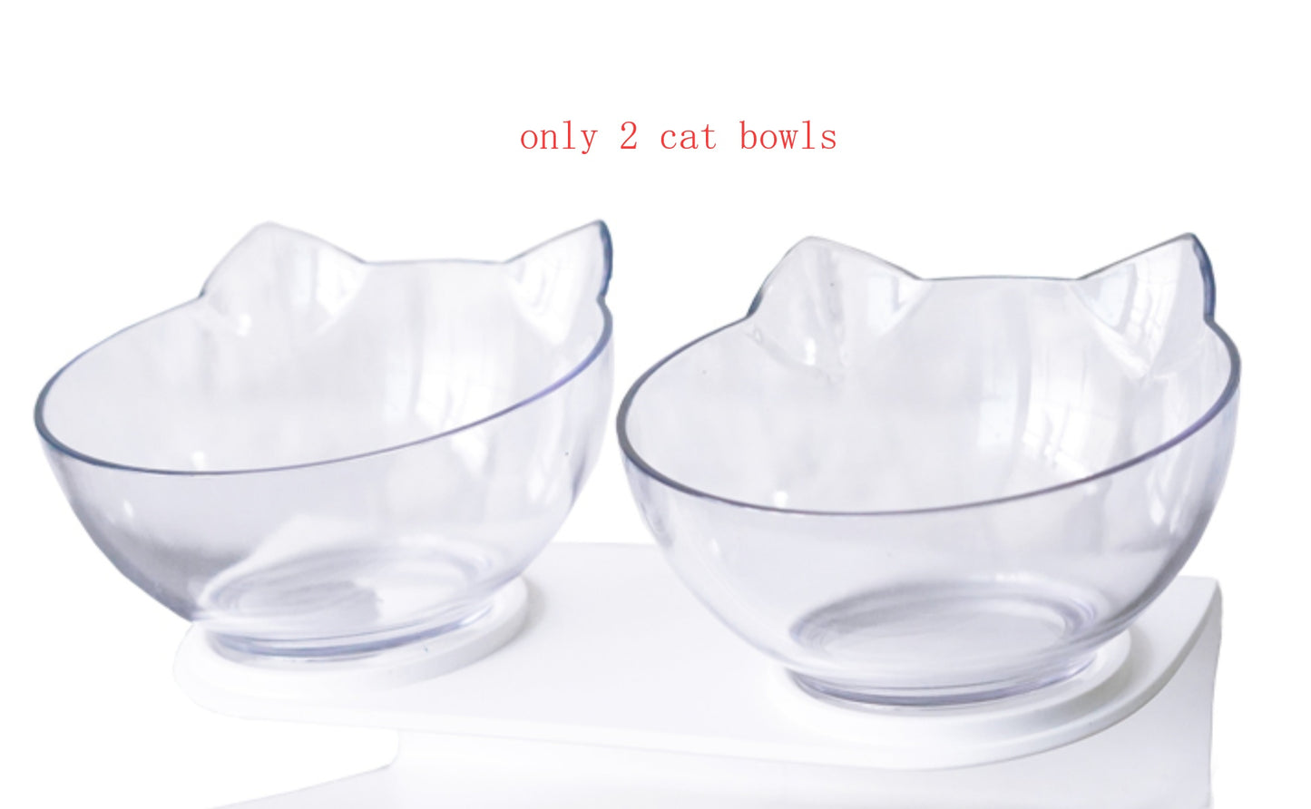Inclined Food Cat Ear Oblique Mouth Transparent Single Pet Bowl
