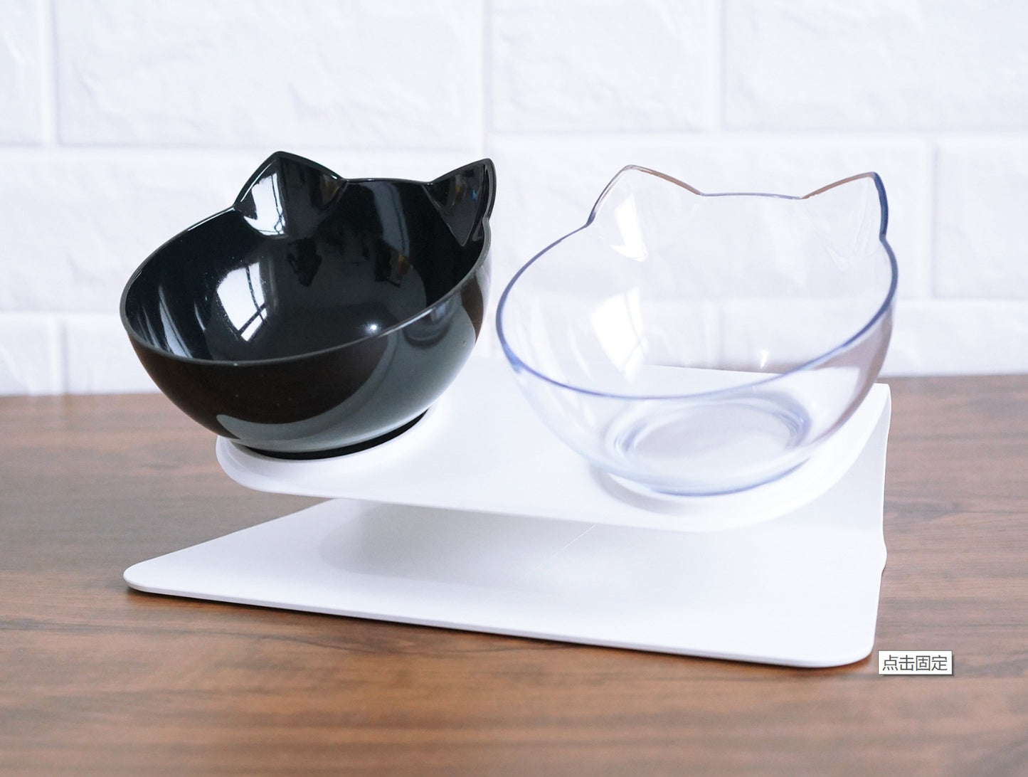 Inclined Food Cat Ear Oblique Mouth Transparent Single Pet Bowl