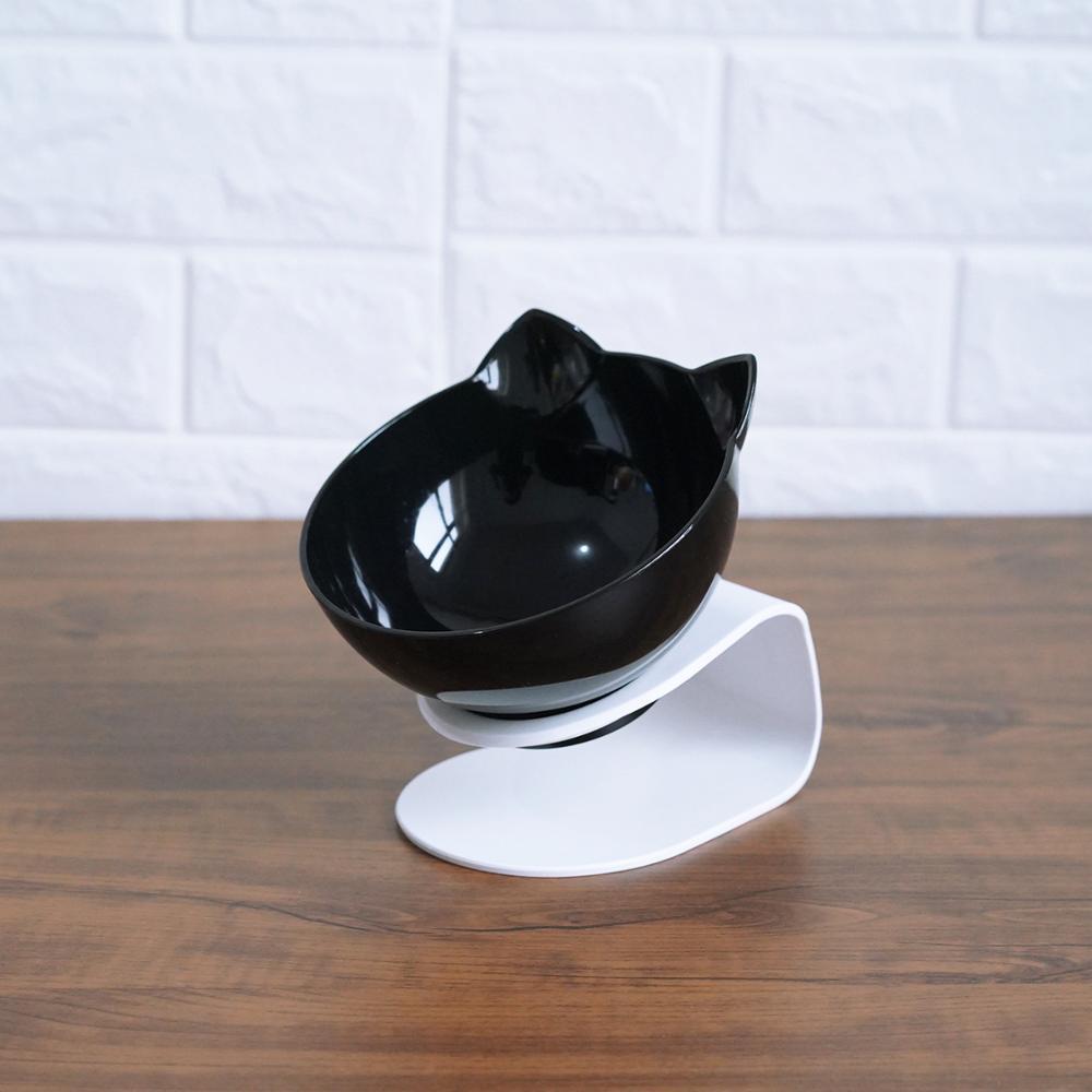 Inclined Food Cat Ear Oblique Mouth Transparent Single Pet Bowl