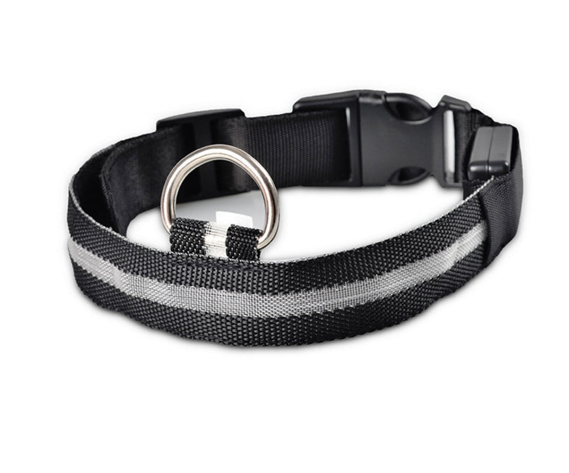 LED Nylon Pet Collar – Adjustable, Glowing Night Safety Leash