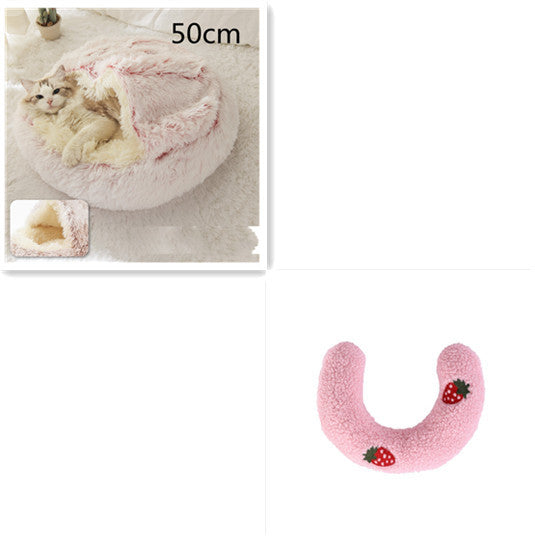 2-in-1 Plush Winter Bed for Dogs & Cats – Soft & Warm