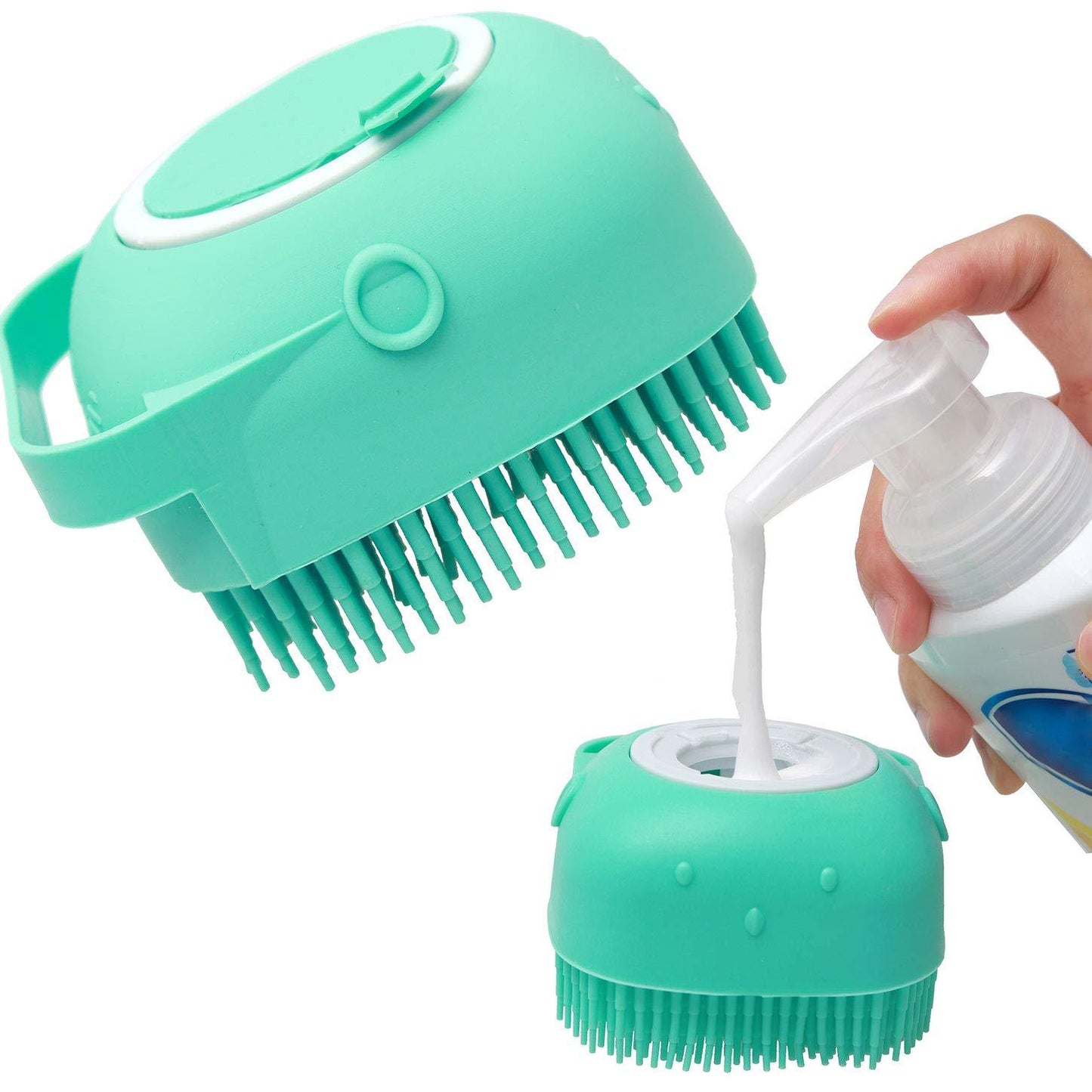 Pet Shampoo Massager Brush – Silicone Grooming Comb