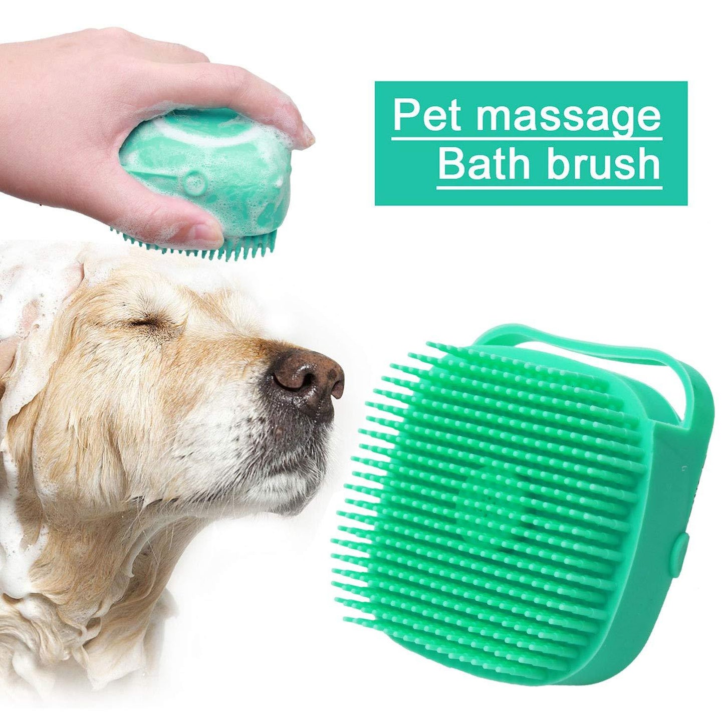 Pet Shampoo Massager Brush – Silicone Grooming Comb