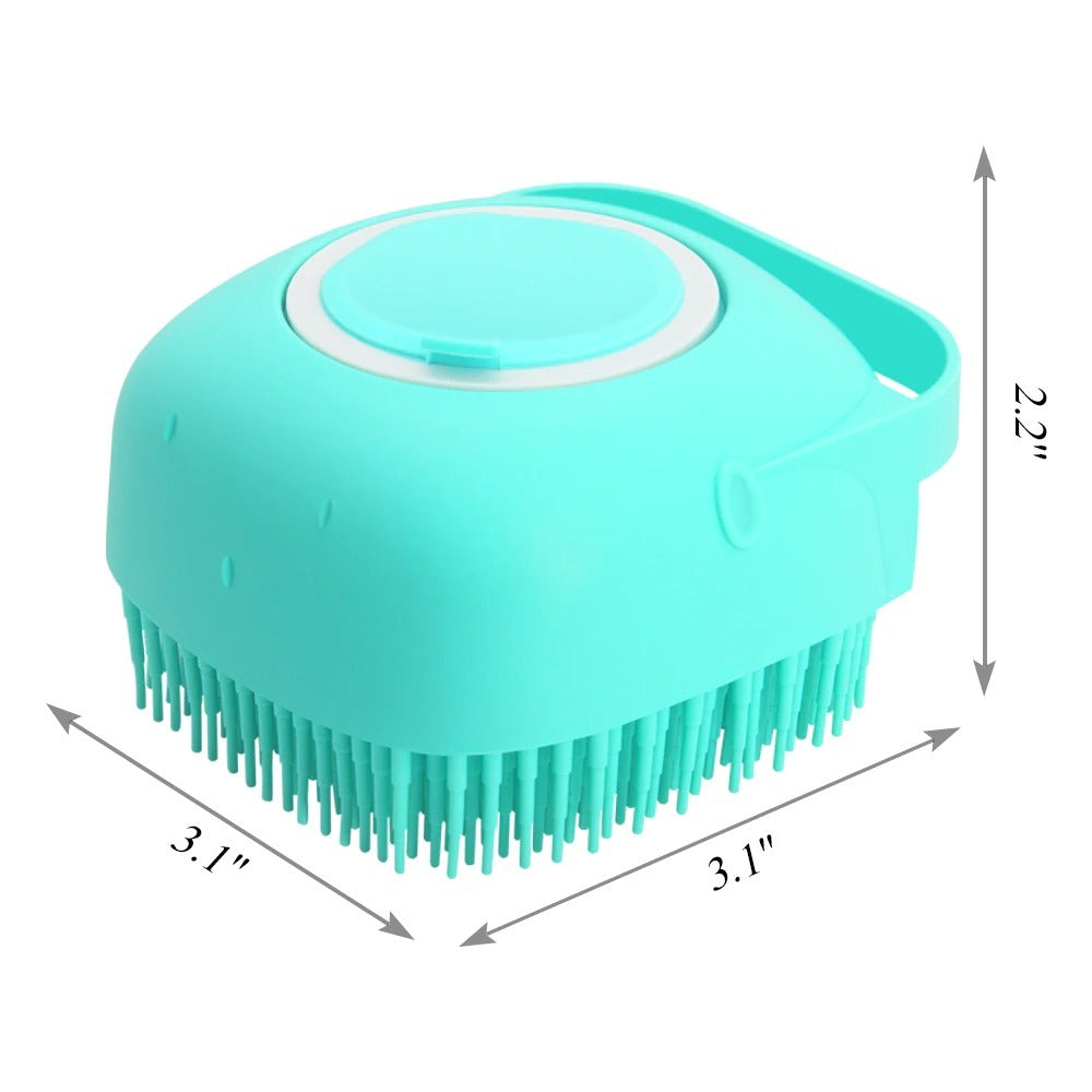 Pet Shampoo Massager Brush – Silicone Grooming Comb