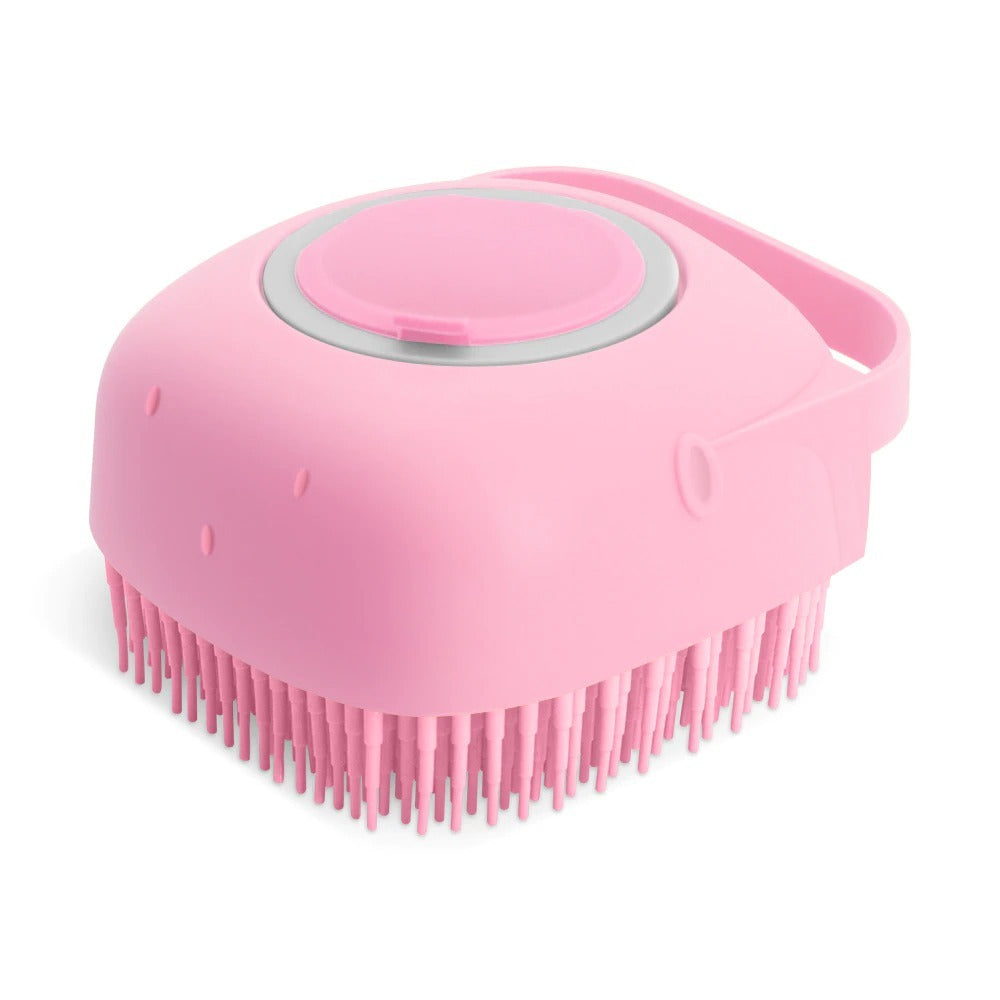 Pet Shampoo Massager Brush – Silicone Grooming Comb