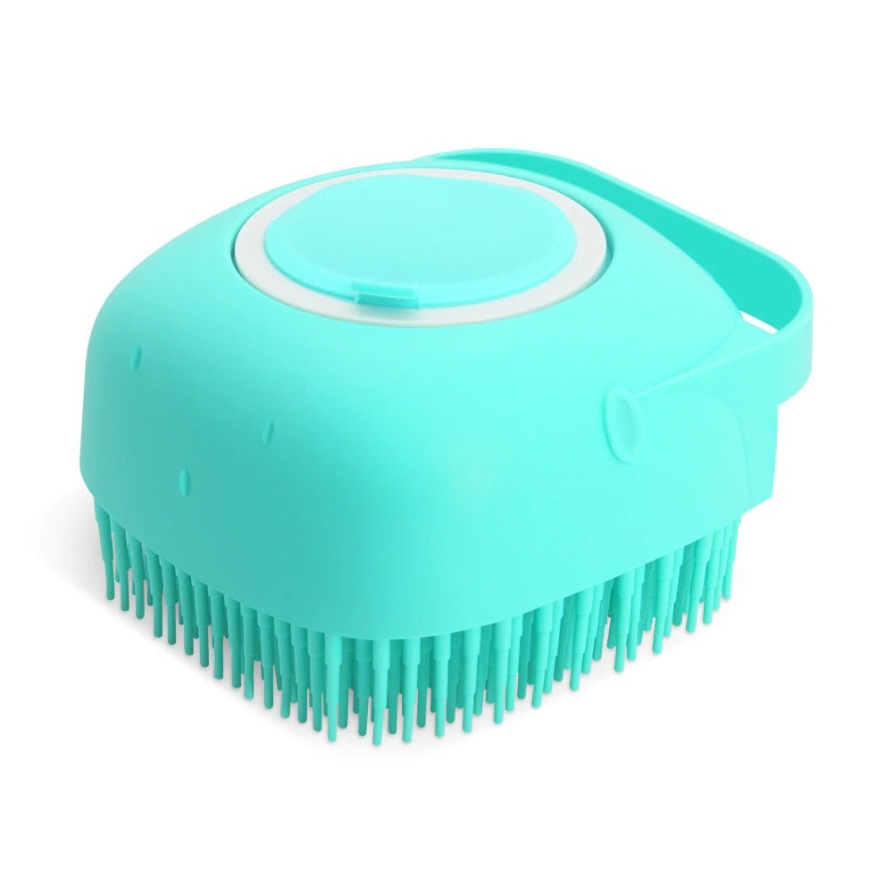 Pet Shampoo Massager Brush – Silicone Grooming Comb