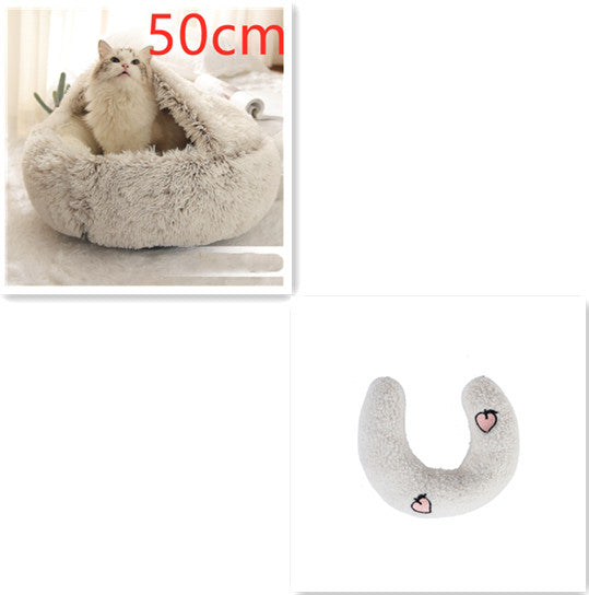 2-in-1 Plush Winter Bed for Dogs & Cats – Soft & Warm
