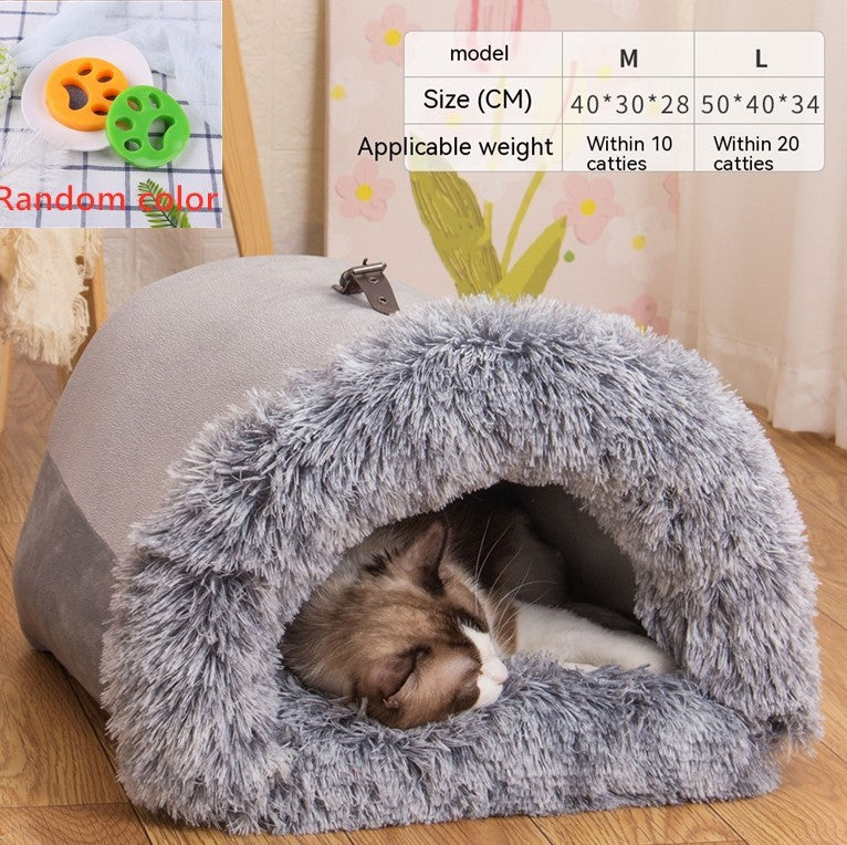 Portable Splice Warm Pet Nest – Moisture-Proof Autumn & Winter Bed