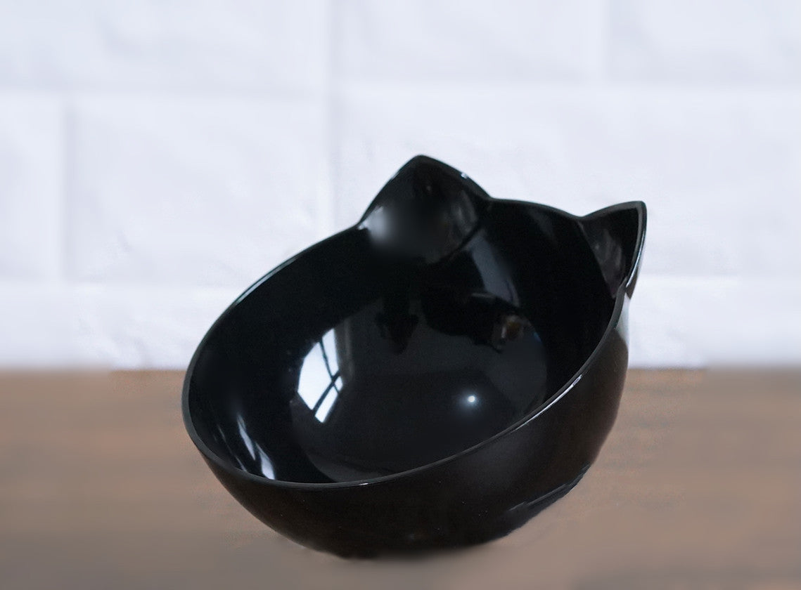 Inclined Food Cat Ear Oblique Mouth Transparent Single Pet Bowl