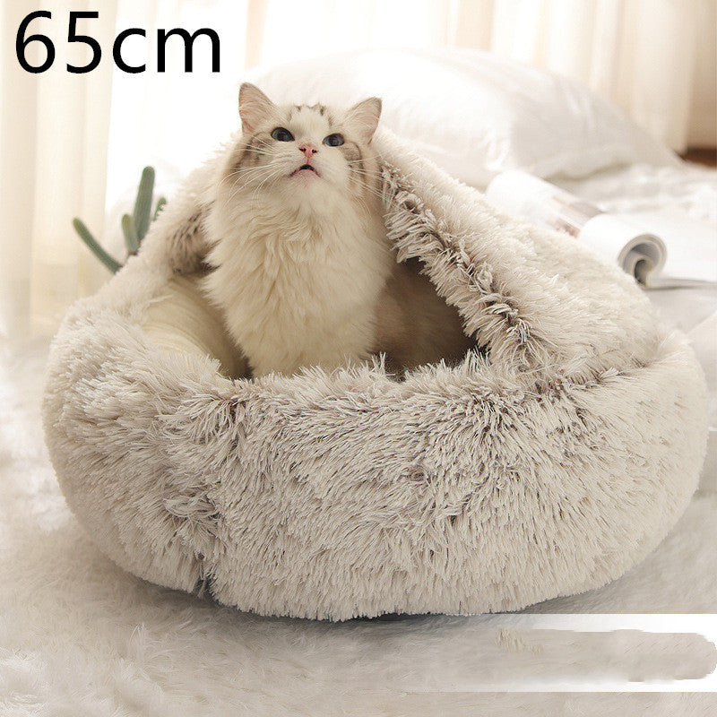 2-in-1 Plush Winter Bed for Dogs & Cats – Soft & Warm