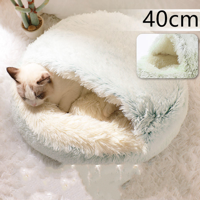2-in-1 Plush Winter Bed for Dogs & Cats – Soft & Warm