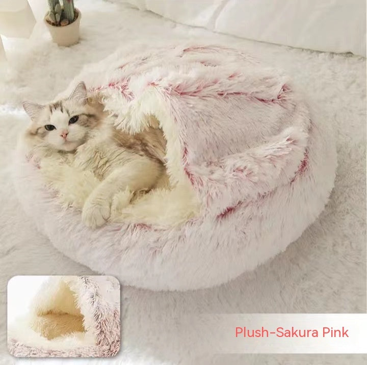 2-in-1 Plush Winter Bed for Dogs & Cats – Soft & Warm