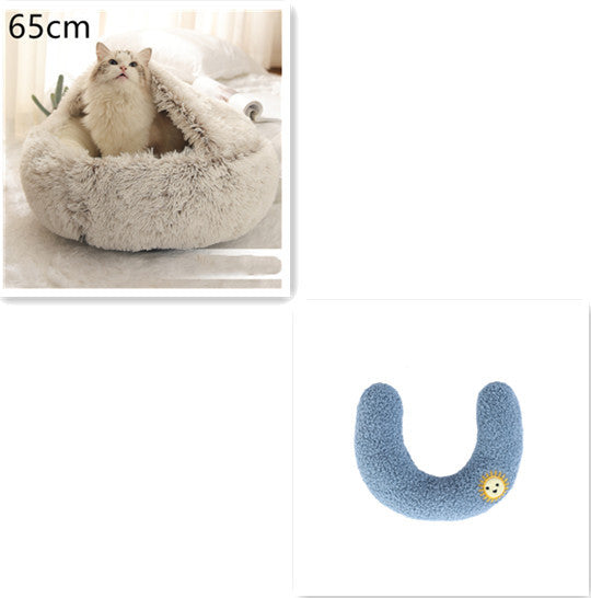 2-in-1 Plush Winter Bed for Dogs & Cats – Soft & Warm
