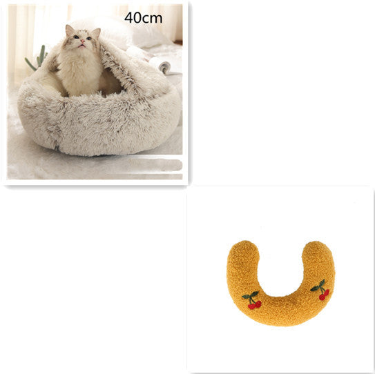 2-in-1 Plush Winter Bed for Dogs & Cats – Soft & Warm