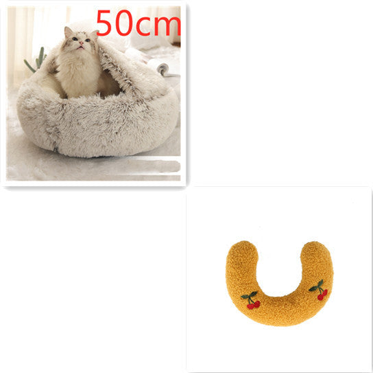 2-in-1 Plush Winter Bed for Dogs & Cats – Soft & Warm