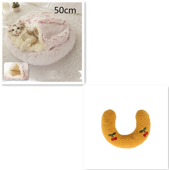 2-in-1 Plush Winter Bed for Dogs & Cats – Soft & Warm