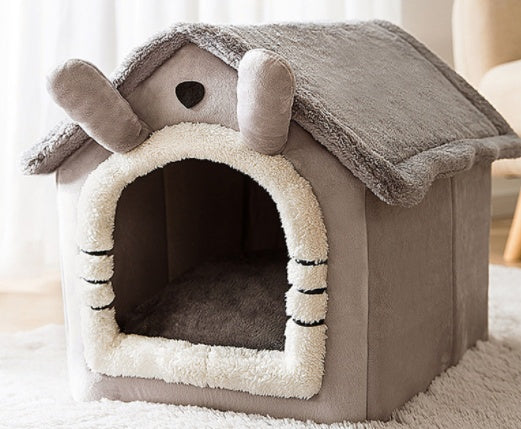Foldable Warm Dog & Cat House – Removable Nest Kennel