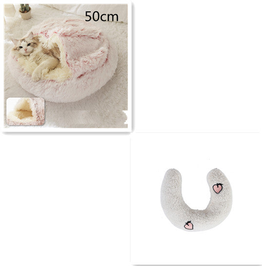 2-in-1 Plush Winter Bed for Dogs & Cats – Soft & Warm