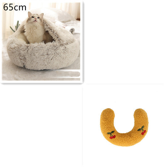 2-in-1 Plush Winter Bed for Dogs & Cats – Soft & Warm