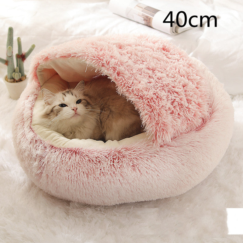 2-in-1 Plush Winter Bed for Dogs & Cats – Soft & Warm