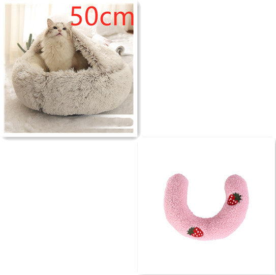 2-in-1 Plush Winter Bed for Dogs & Cats – Soft & Warm