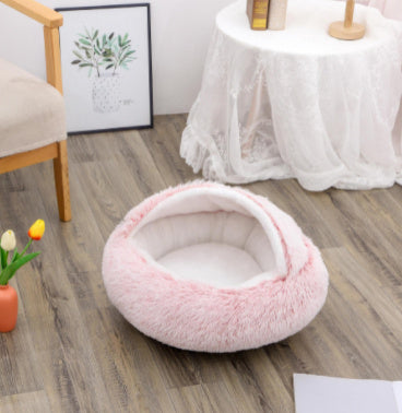 2-in-1 Plush Winter Bed for Dogs & Cats – Soft & Warm