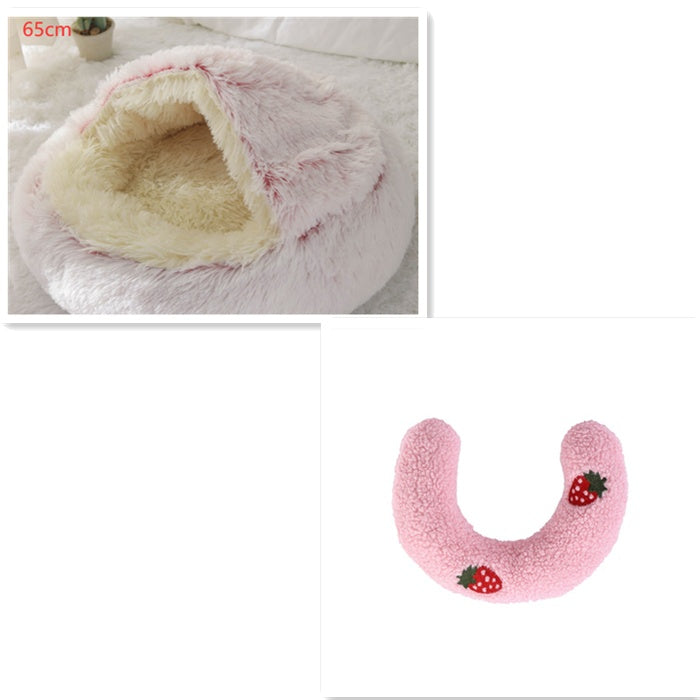 2-in-1 Plush Winter Bed for Dogs & Cats – Soft & Warm