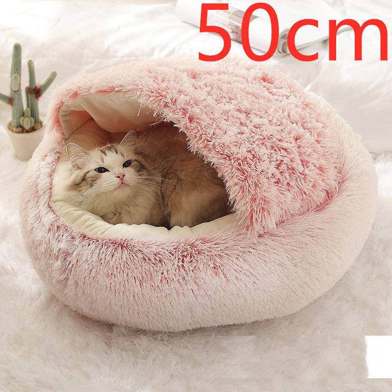 2-in-1 Plush Winter Bed for Dogs & Cats – Soft & Warm