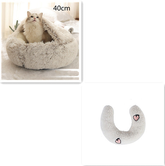 2-in-1 Plush Winter Bed for Dogs & Cats – Soft & Warm
