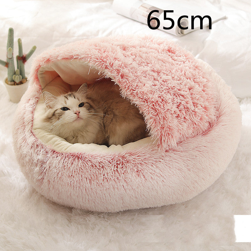 2-in-1 Plush Winter Bed for Dogs & Cats – Soft & Warm