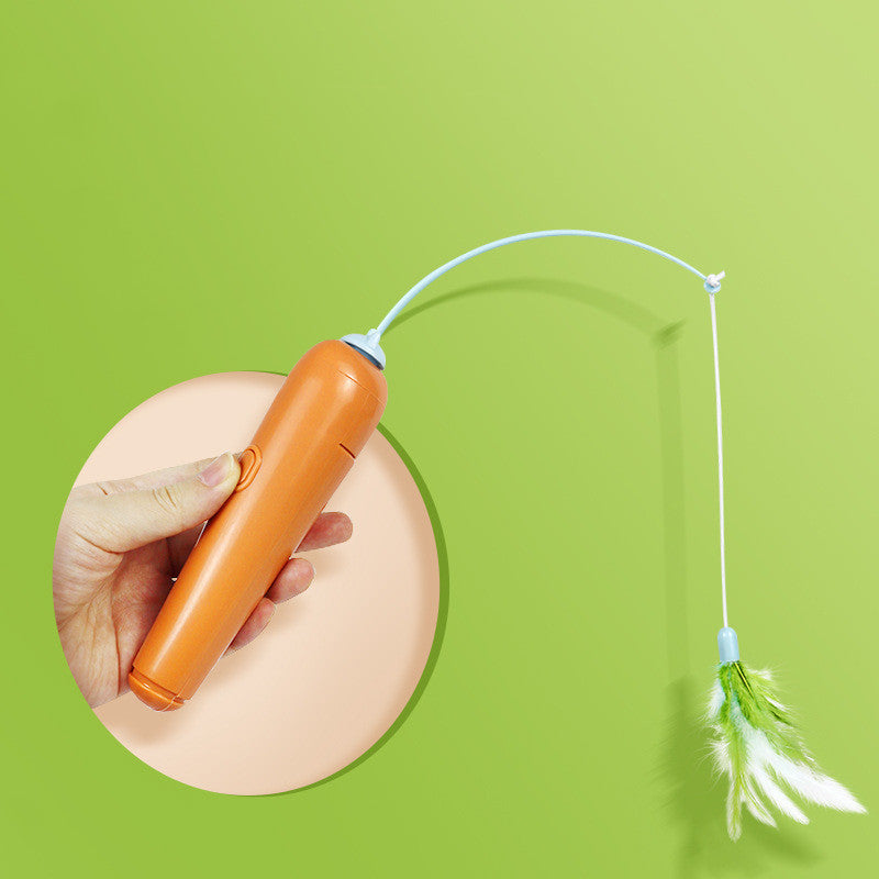 2-in-1 Feather Cat Toy & Self-Play Turntable