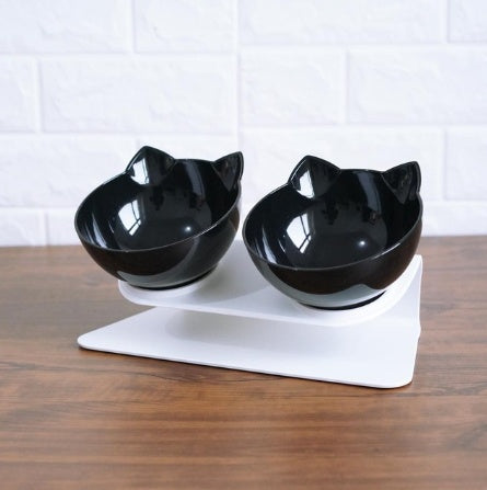 Inclined Food Cat Ear Oblique Mouth Transparent Single Pet Bowl