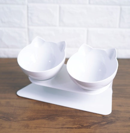 Inclined Food Cat Ear Oblique Mouth Transparent Single Pet Bowl
