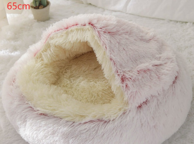 2-in-1 Plush Winter Bed for Dogs & Cats – Soft & Warm