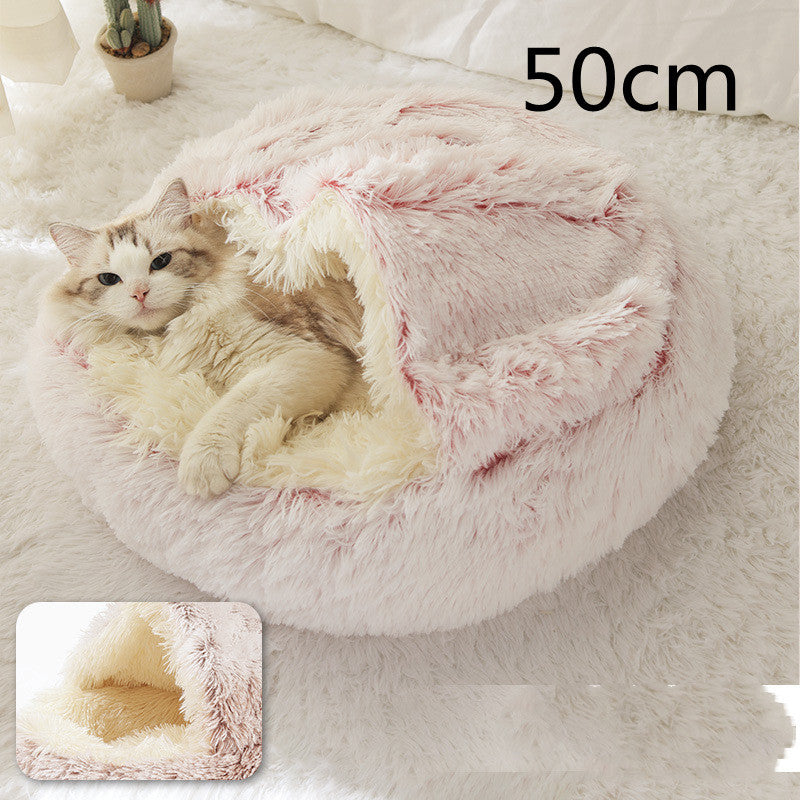 2-in-1 Plush Winter Bed for Dogs & Cats – Soft & Warm