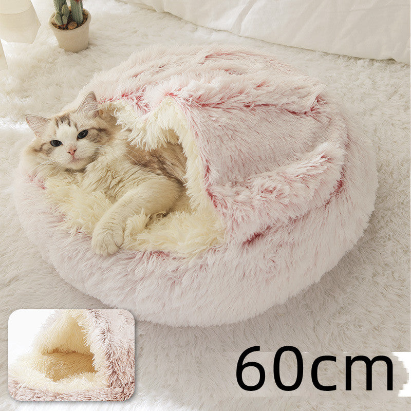 2-in-1 Plush Winter Bed for Dogs & Cats – Soft & Warm