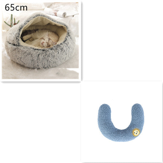 2-in-1 Plush Winter Bed for Dogs & Cats – Soft & Warm