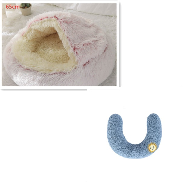 2-in-1 Plush Winter Bed for Dogs & Cats – Soft & Warm
