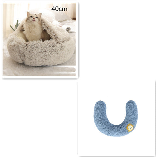 2-in-1 Plush Winter Bed for Dogs & Cats – Soft & Warm