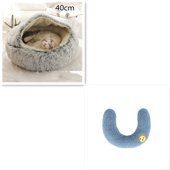 2-in-1 Plush Winter Bed for Dogs & Cats – Soft & Warm