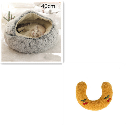 2-in-1 Plush Winter Bed for Dogs & Cats – Soft & Warm