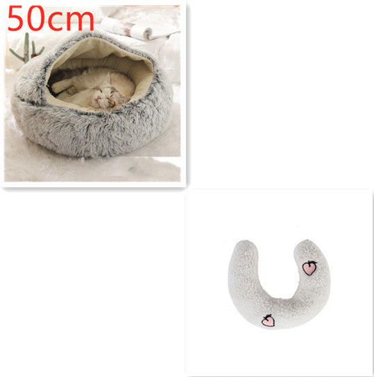 2-in-1 Plush Winter Bed for Dogs & Cats – Soft & Warm