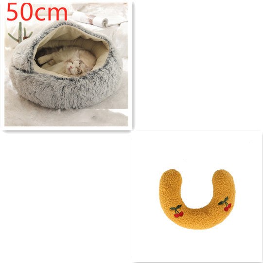 2-in-1 Plush Winter Bed for Dogs & Cats – Soft & Warm
