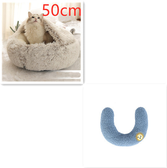 2-in-1 Plush Winter Bed for Dogs & Cats – Soft & Warm