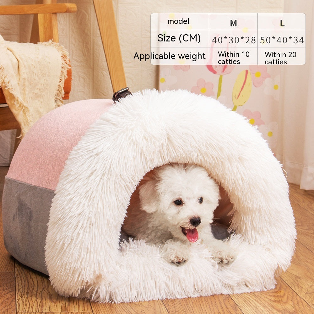 Portable Splice Warm Pet Nest – Moisture-Proof Autumn & Winter Bed